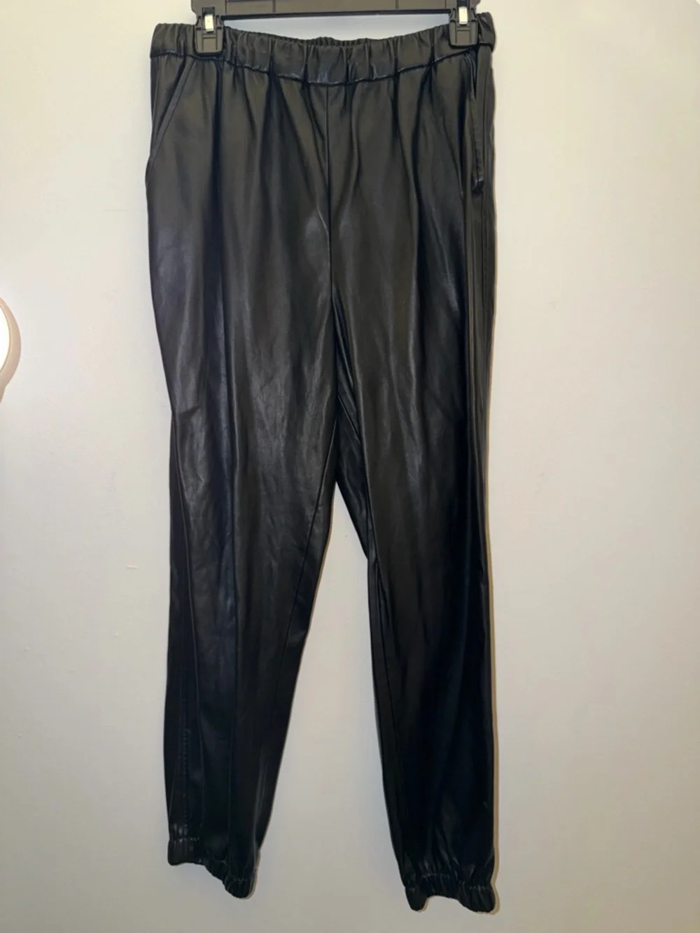 Z Supply Black Faux Leather Joggers - Picture 1 of 4